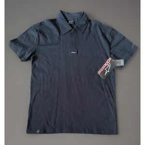 Alpinestars Sportswear RPM Short Sleeve Polo Shirt Black Moto Logo Medium JBHS